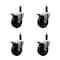 Service Caster 4'' Soft Rubber Swivel 1'' Expanding Stem Caster Set Total Lock Brake, 4PK SCC-EXTTL20S414-SRS-1-4 - alternate 1